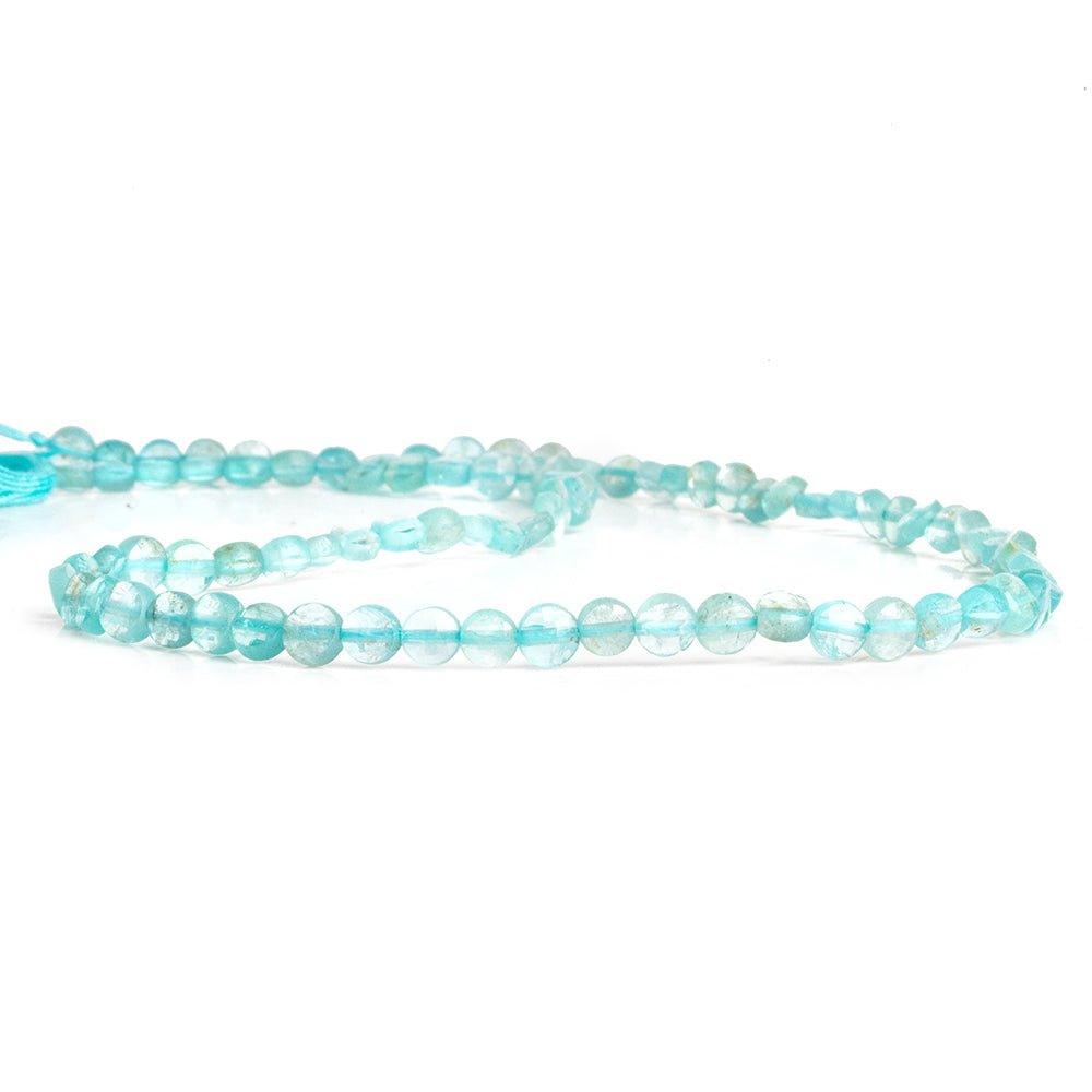 4mm Apatite checkerboard calibrated faceted coins 12 inch 85 pieces - The Bead Traders
