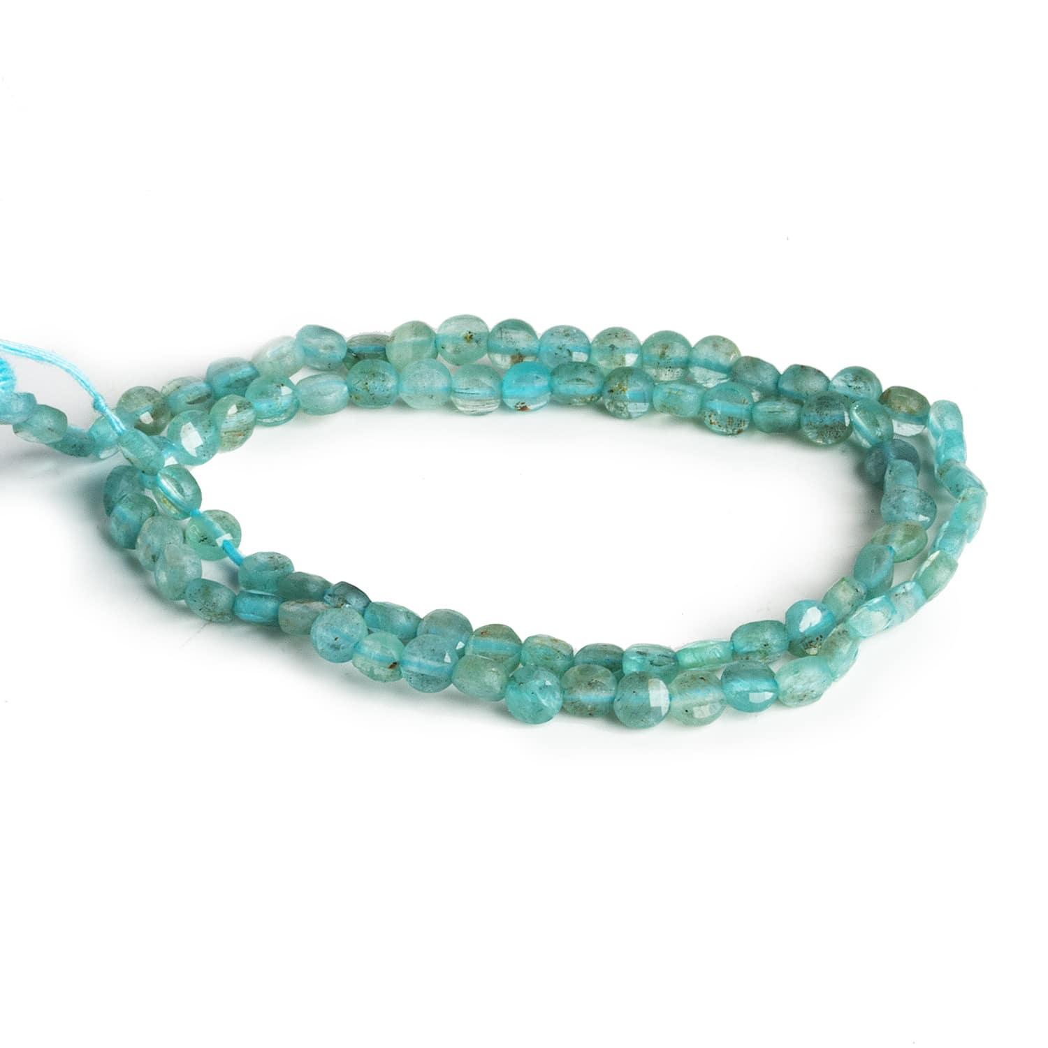 4mm Apatite Checkerboard Microfaceted Coins 12 inch 80 pieces - The Bead Traders