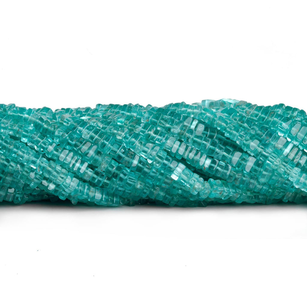 4mm Apatite Square Heishis 16 inch 200 beads - The Bead Traders