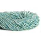 4mm Aquamarine Checkerboard Microfaceted Coins 12 inch 80 pieces - The Bead Traders