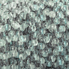 4mm Aquamarine plain round Black Gold plated Chain by the foot 31 beads - The Bead Traders