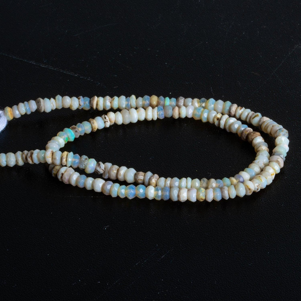 4mm Australian Opal Hand Cut Faceted Rondelle Beads 12 inch 150 pieces - The Bead Traders