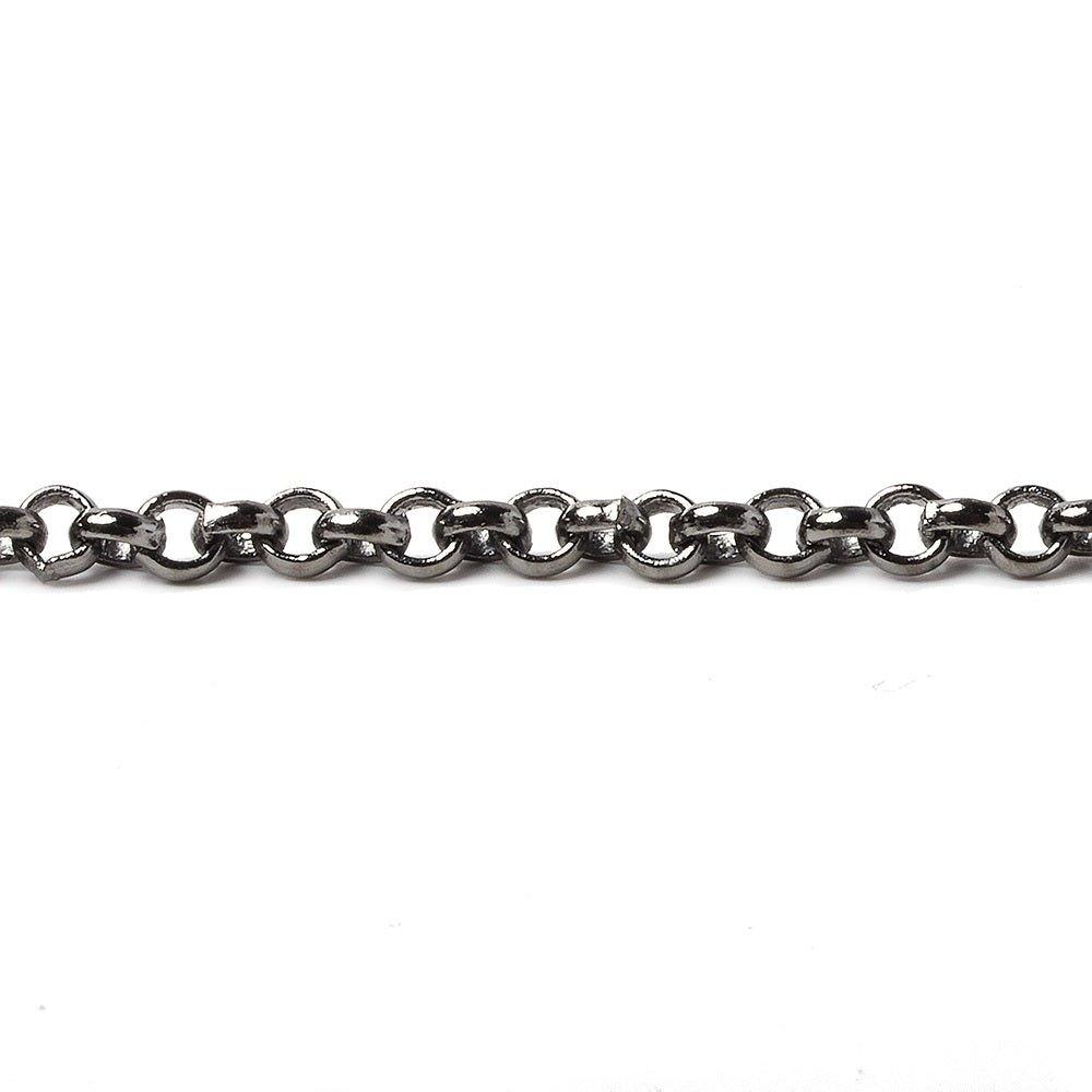 4mm Black Gold plated Rolo Link Chain by the foot - The Bead Traders