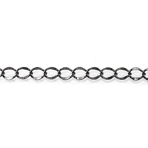 4mm Black Gold plated Twist Oval Link Chain by the Foot - The Bead Traders