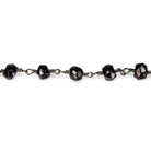 4mm Black Quartz Black Gold Filled Chain by the foot - The Bead Traders