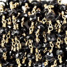 4mm Black Quartz Gold Plated Chain by the foot - The Bead Traders