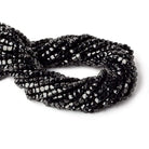 4mm Black Spinel micro faceted cubes 12 inch 80 beads - The Bead Traders