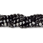 4mm Black Spinel micro faceted cubes 12 inch 80 beads - The Bead Traders