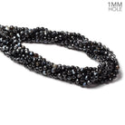 4mm Black & White Banded Agate faceted rounds 95 beads 15 inch - The Bead Traders