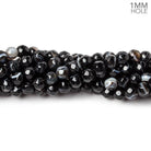 4mm Black & White Banded Agate faceted rounds 95 beads 15 inch - The Bead Traders