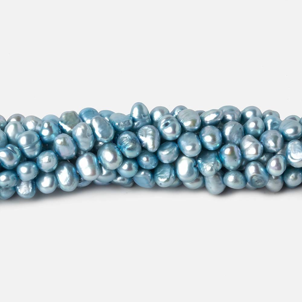 4mm Blue Baroque Freshwater Pearl Beads, 14 inch - The Bead Traders