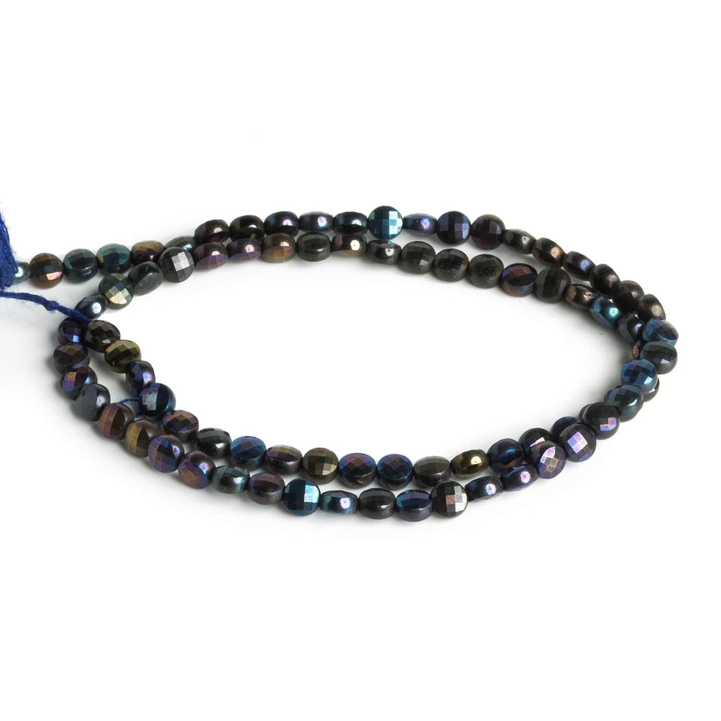 4mm Blue Peacock Mystic Black Spinel 12 inch 80 beads - The Bead Traders