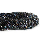 4mm Blue Peacock Mystic Black Spinel 12 inch 80 beads - The Bead Traders