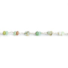 4mm Blue Peruvian Opal Rondelle Silver Chain 58 beads - The Bead Traders