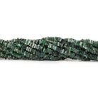 4mm Brazilian Emerald plain square Heishi 8 inch 105 pieces - The Bead Traders