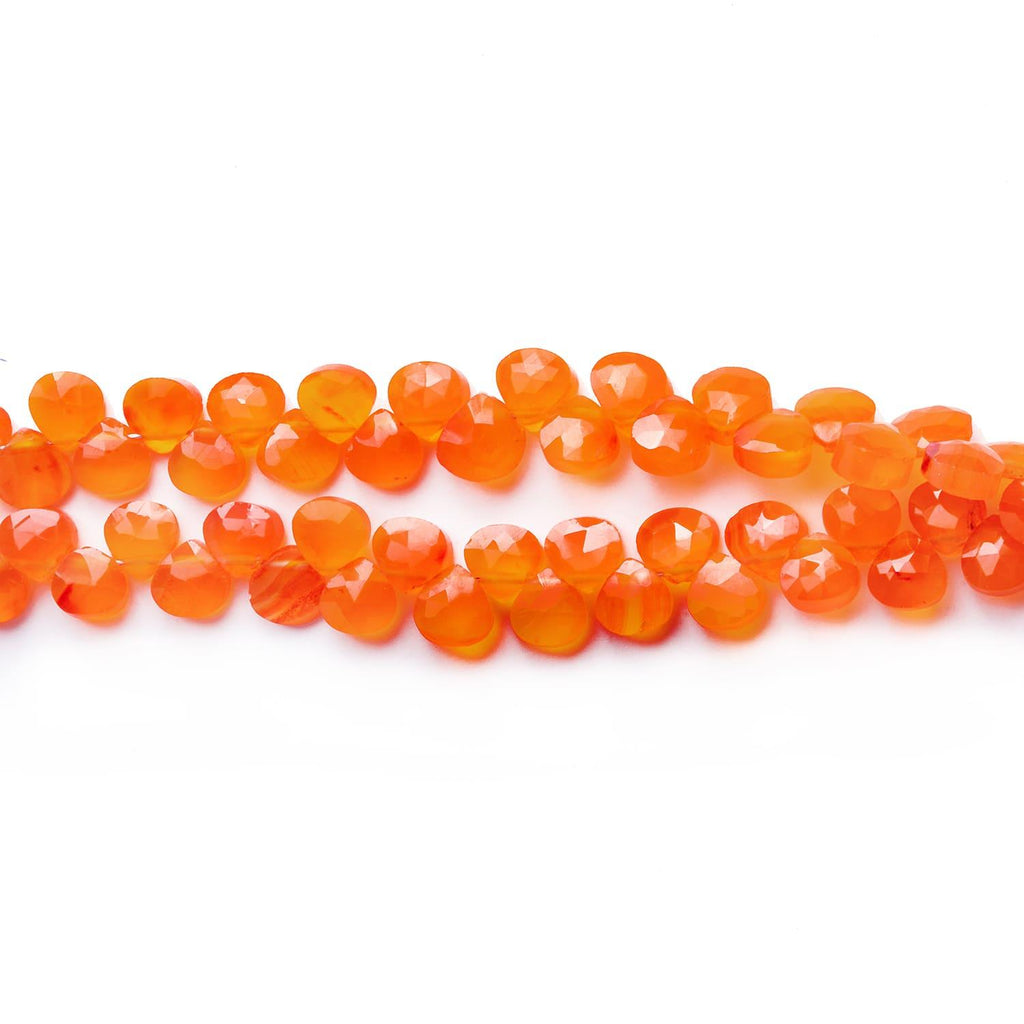 4mm Carnelian Faceted Hearts 4.5 inch 40 beads - The Bead Traders