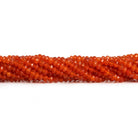 4mm Carnelian Faceted Rondelle 13 inch 120 beads - The Bead Traders