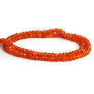 4mm Carnelian Faceted Rondelle 13 inch 120 beads - The Bead Traders