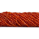 4mm Carnelian Microfaceted Round Beads 12 inch 85 pieces - The Bead Traders