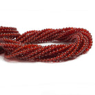4mm Carnelian plain round beads 15 inch 95 pieces - The Bead Traders