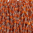 4mm Carnelian Rondelle Silver Chain 37 pieces - The Bead Traders