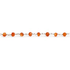 4mm Carnelian Rondelle Silver Chain 37 pieces - The Bead Traders