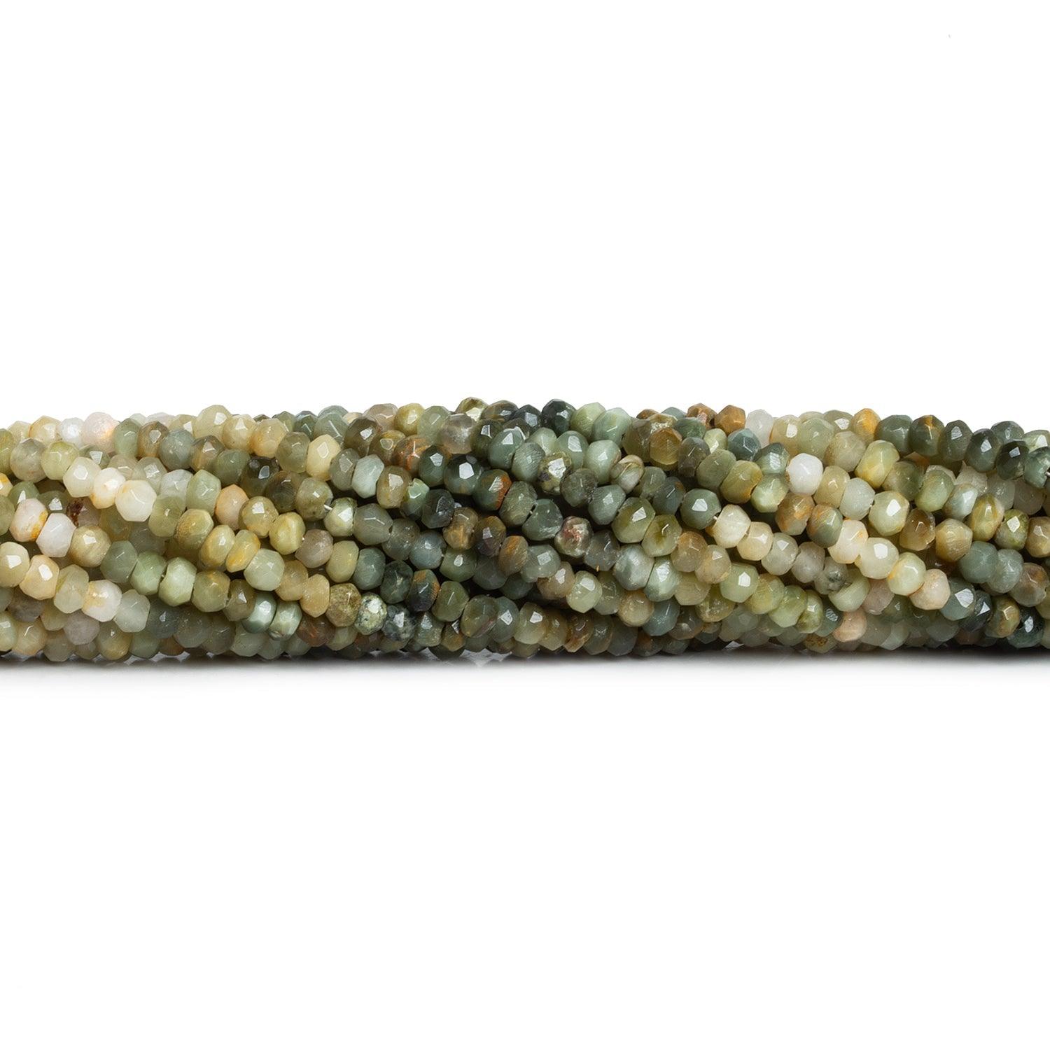 4mm Cat's Eye Quartz Faceted Rondelles 12 inches 110 beads - The Bead Traders