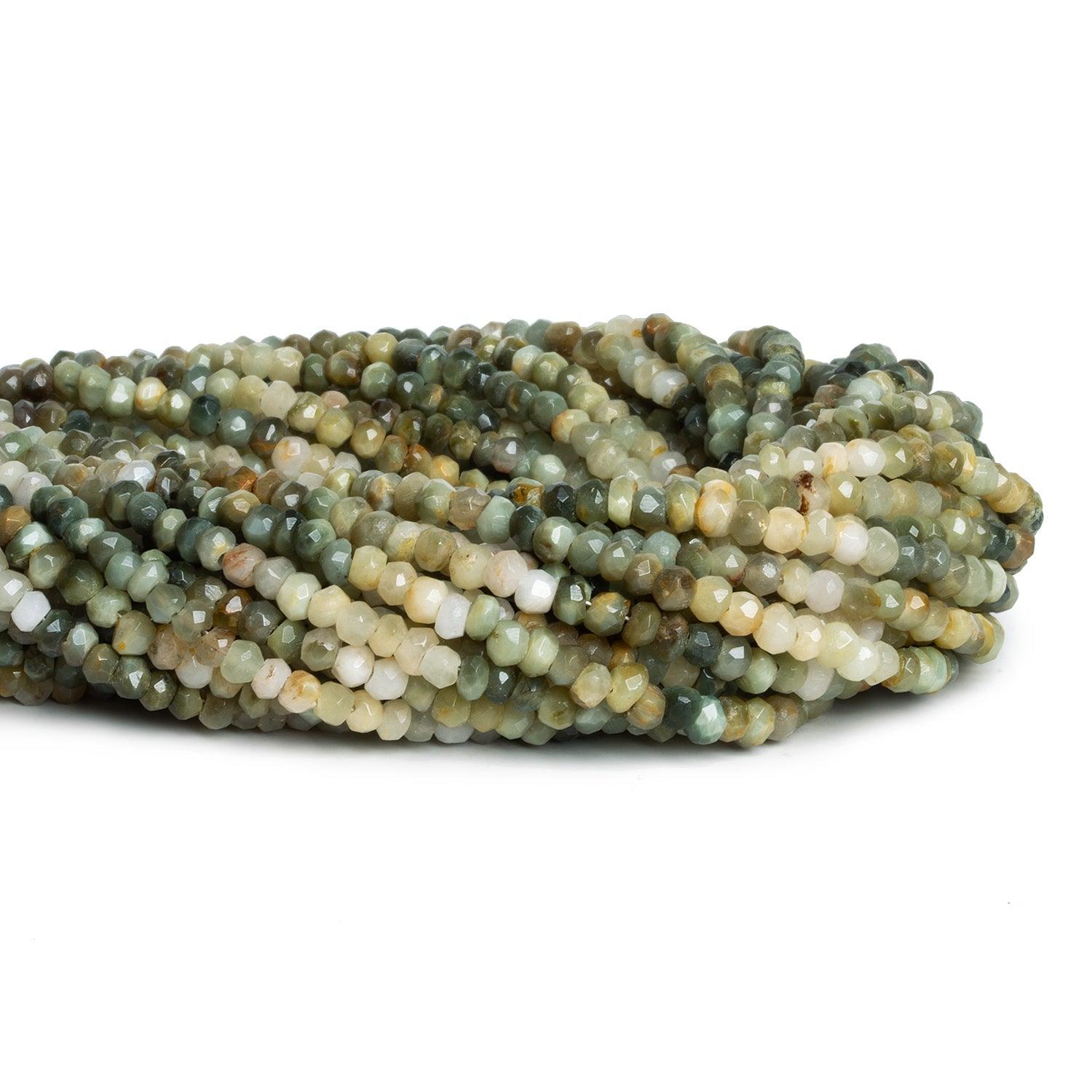 4mm Cat's Eye Quartz Faceted Rondelles 12 inches 110 beads - The Bead Traders