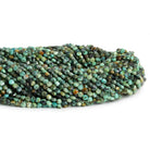 4mm Chinese Turquoise Checkerboard Microfaceted Coins 12 inch 80 pieces - The Bead Traders
