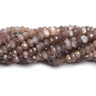 4mm Chocolate Moonstone Hand faceted rondelle beads 13 inch 90 pieces - The Bead Traders