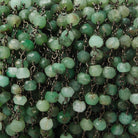 4mm Chrysoprase faceted rondelle Black Gold plated Chain by the foot 32 pieces - The Bead Traders