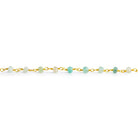 4mm Chrysoprase Faceted Rondelle Gold Chain 37 beads - The Bead Traders