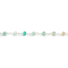 4mm Chrysoprase Faceted Rondelle Silver Chain 37 beads - The Bead Traders