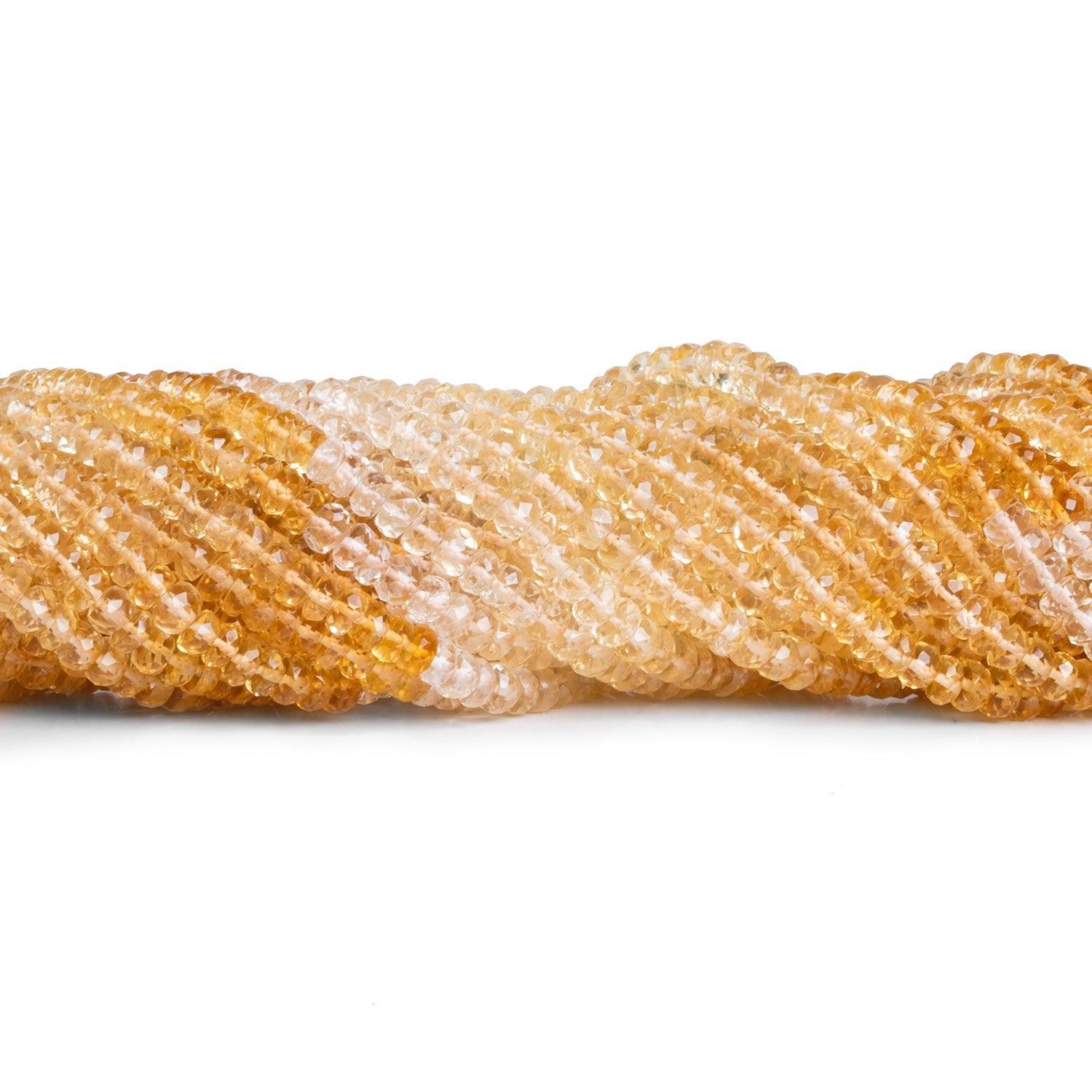 4mm Citrine Faceted Rondelles 14 inch 145 beads - The Bead Traders