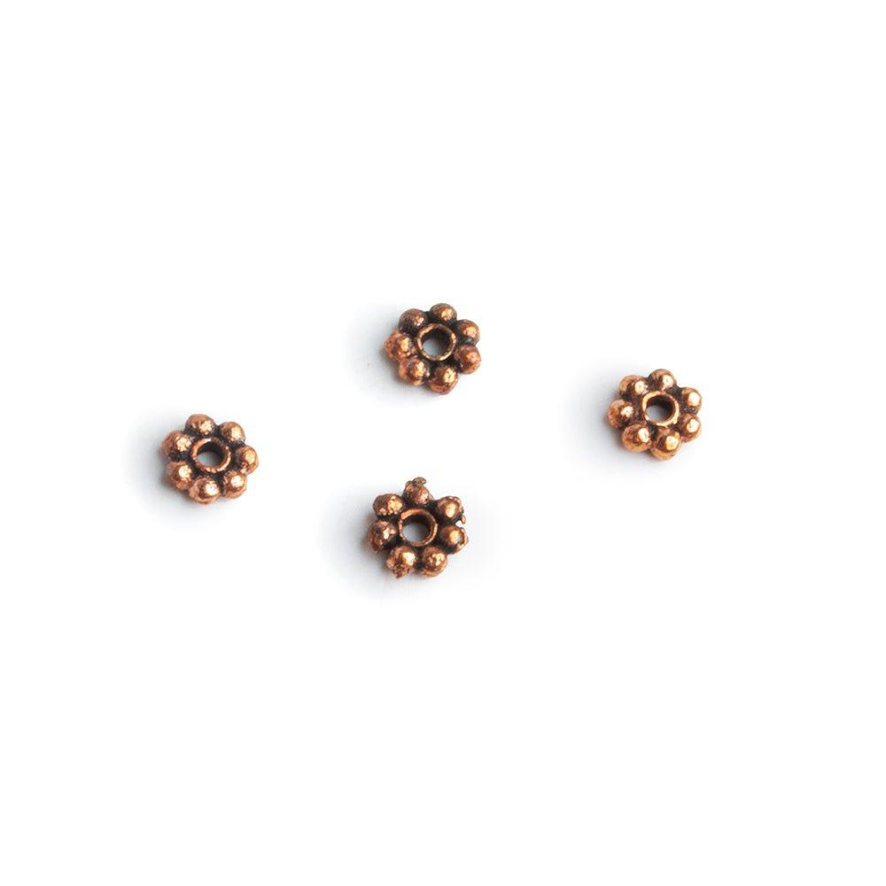 4mm Copper Daisy Spacer 8 inch 160 pieces - The Bead Traders