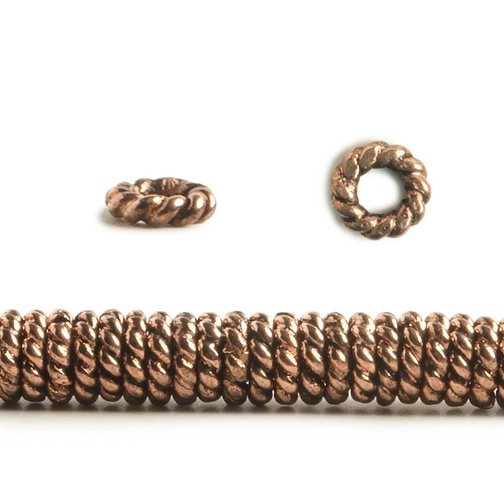 4mm Copper Twisted Jumpring 8 inch 163 pcs - The Bead Traders