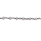 4mm Crystal Quartz faceted rondelle Black Gold Chain - The Bead Traders