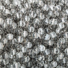 4mm Crystal Quartz plain round Black Gold plated Chain by the foot 31 beads - The Bead Traders