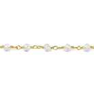 4mm Crystal Quartz plain round Gold plated Chain by the foot 31 beads - The Bead Traders