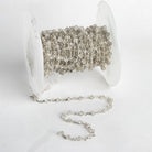 4mm Crystal Quartz Silver Chain - Lot of 15 Feet - The Bead Traders