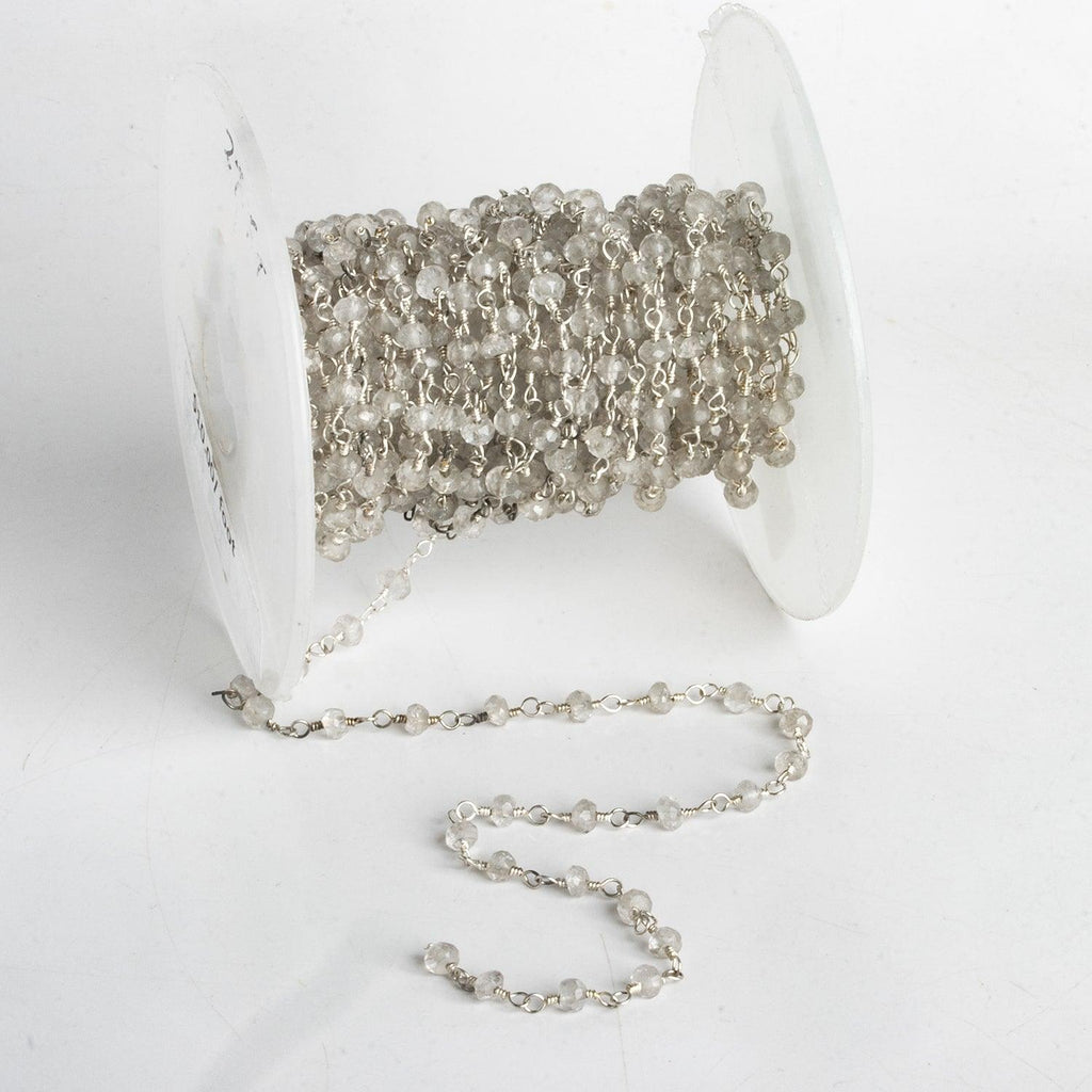 4mm Crystal Quartz Silver Chain - Lot of 15 Feet - The Bead Traders