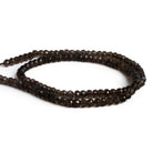 4mm Dark Smoky Quartz Faceted Rondelles 12 inch 105 beads - The Bead Traders