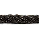 4mm Dark Smoky Quartz Faceted Rondelles 12 inch 105 beads - The Bead Traders