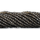 4mm Dark Smoky Quartz native faceted rondelles 13 inch 100 beads - The Bead Traders
