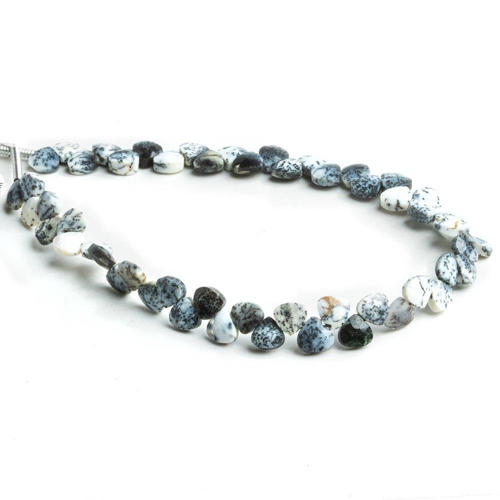 4mm Dendritic Opal Faceted Heart Beads 6 inch 50 pieces - The Bead Traders