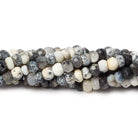 4mm Dendritic Opal Hand faceted rondelle beads 12.5 inch 110 pieces - The Bead Traders