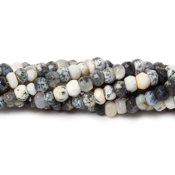 3-4mm Dendritic Opal Handcut Rondelles 12.5 inch 110 beads