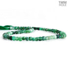 4mm Emerald Faceted Cube Beads 12 inch 85 pieces - The Bead Traders