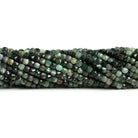 4mm Emerald Microfaceted Cubes 12 inch 75 beads - The Bead Traders
