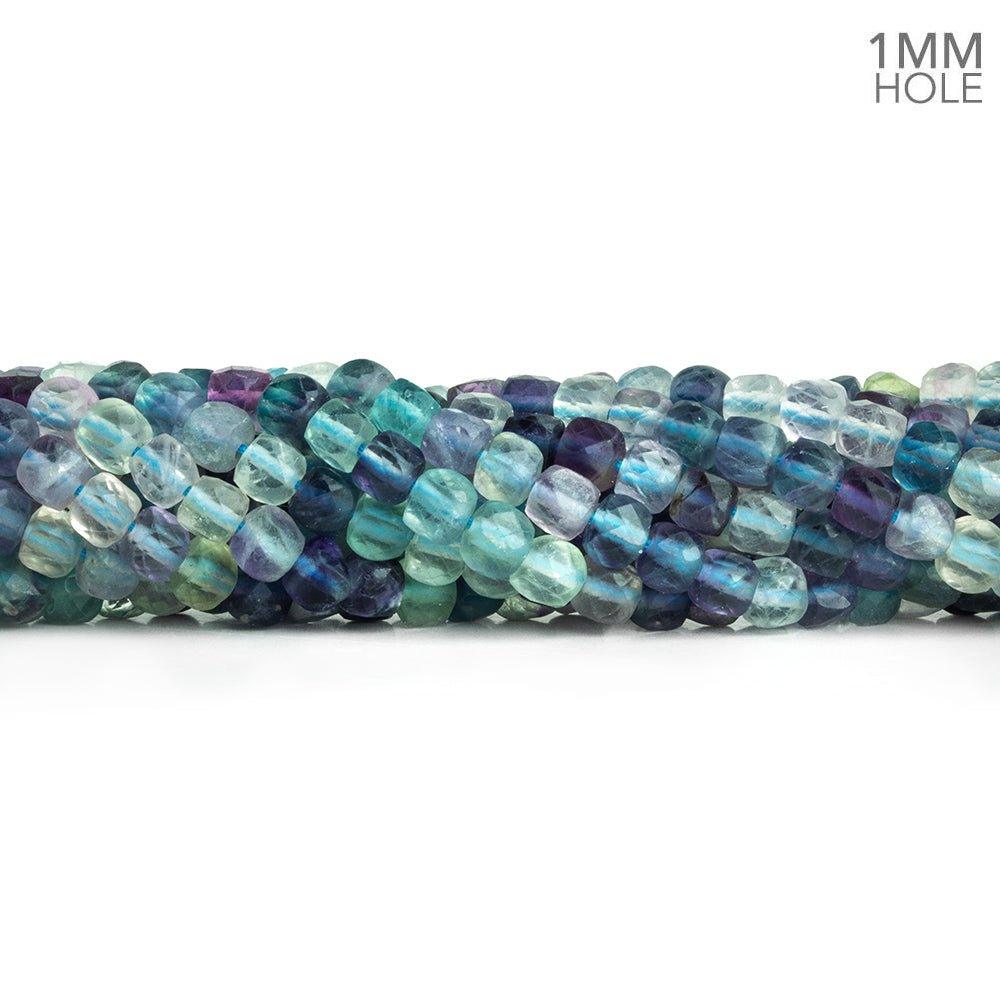 4mm Fluorite Faceted Cube Beads 12 inch 85 pieces - The Bead Traders